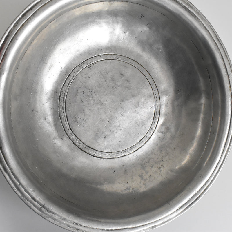 Antique Pewter Deep Plate