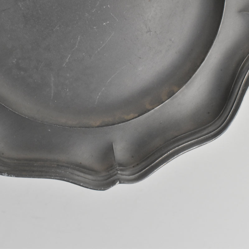Vintage Pewter Fluted Plate