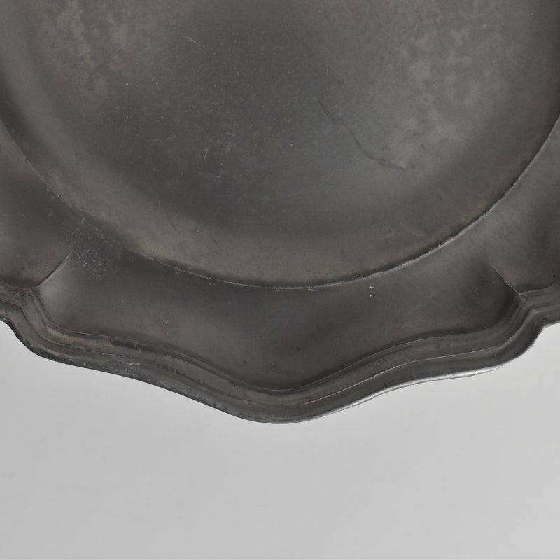 Vintage Pewter Fluted Plate