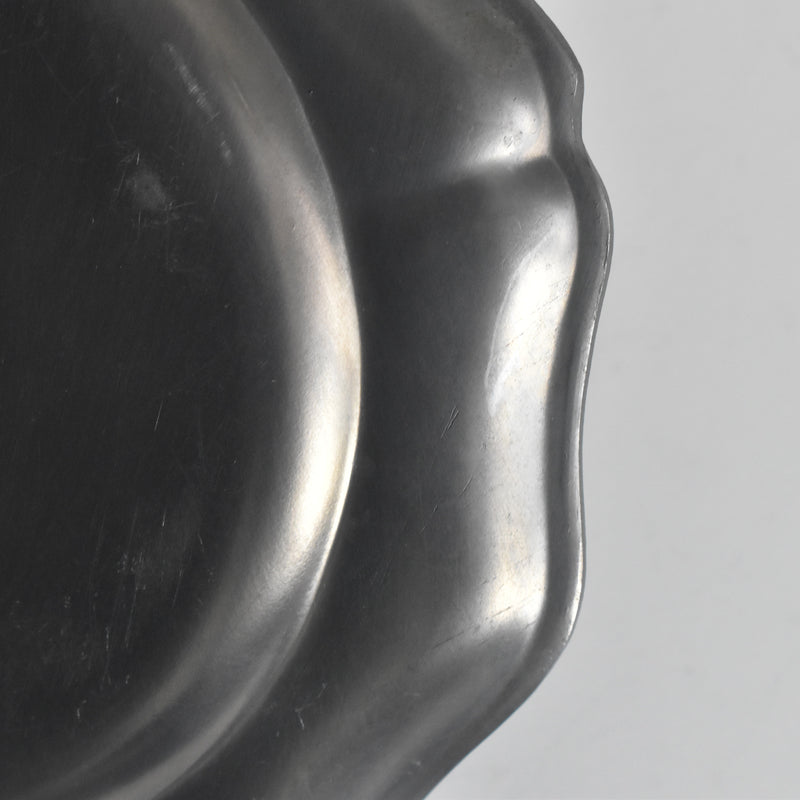Vintage Pewter Fluted Plate