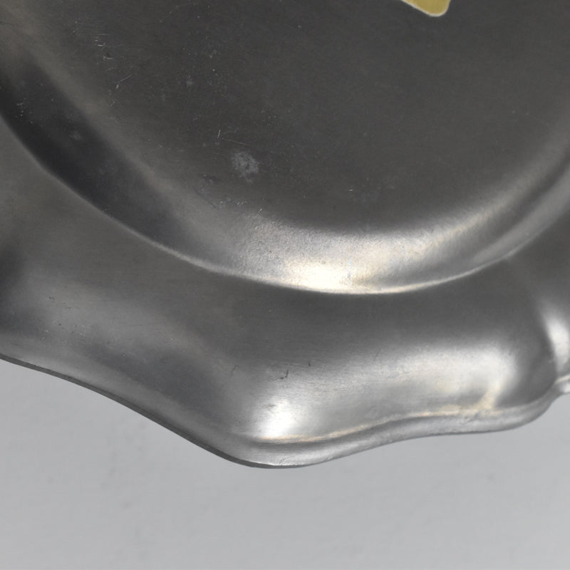 Vintage Pewter Fluted Plate