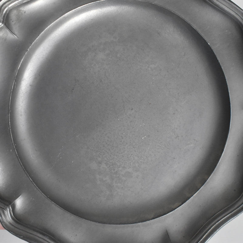 Vintage Pewter Fluted Plate