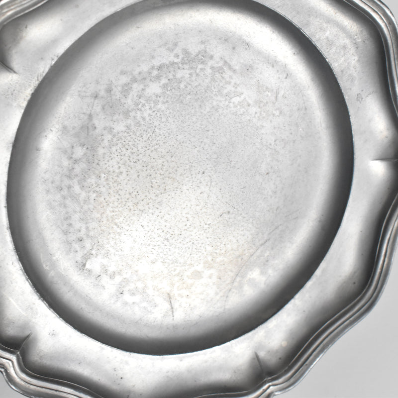 Vintage Pewter Fluted Plate