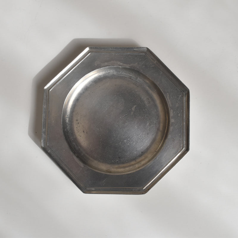 Vintage Pewter Bottle Coaster L'étain à la Rose B