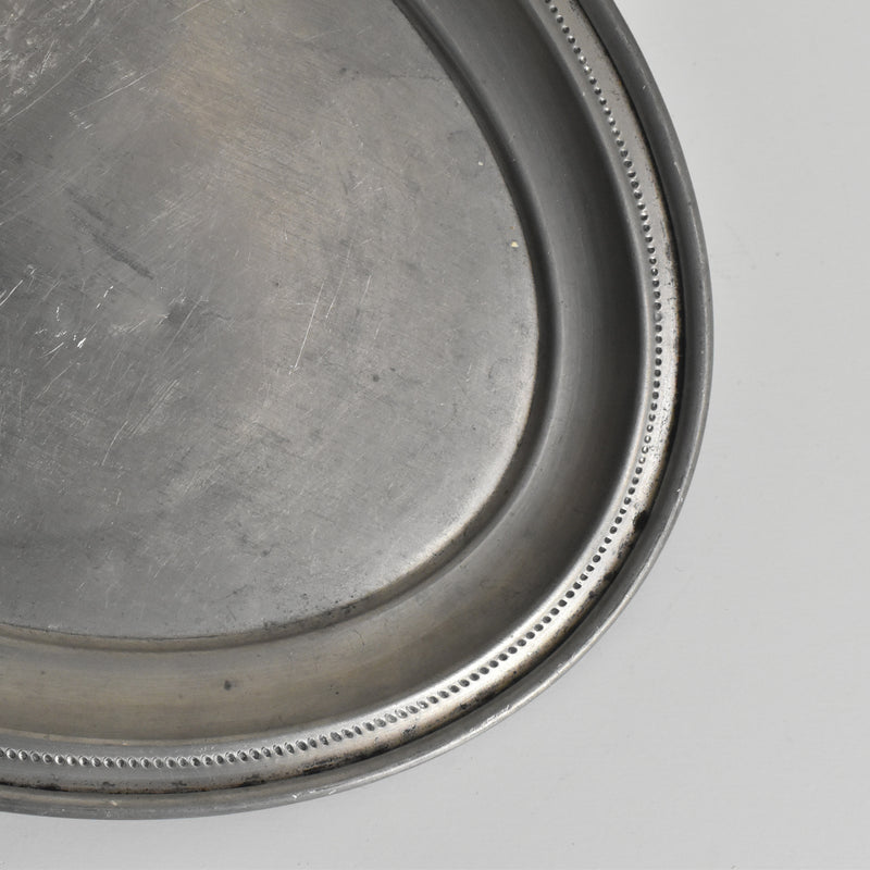 Vintage Pewter Oval Plate