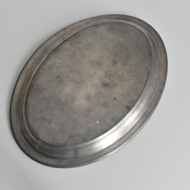 Vintage Pewter Oval Plate