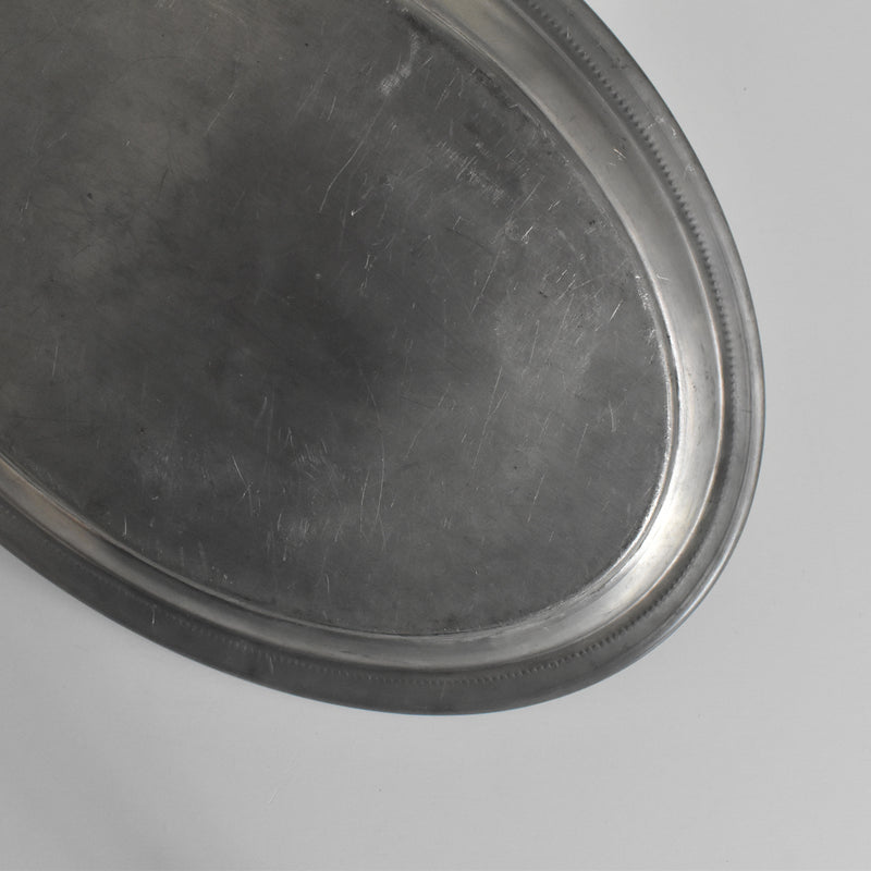 Vintage Pewter Oval Plate