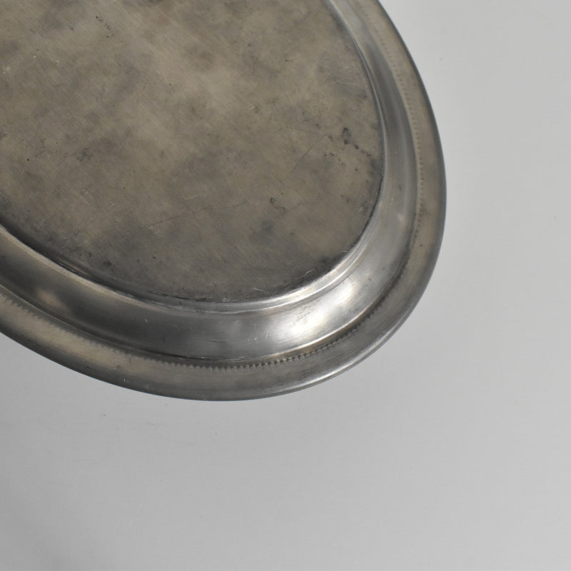 Vintage Pewter Oval Plate