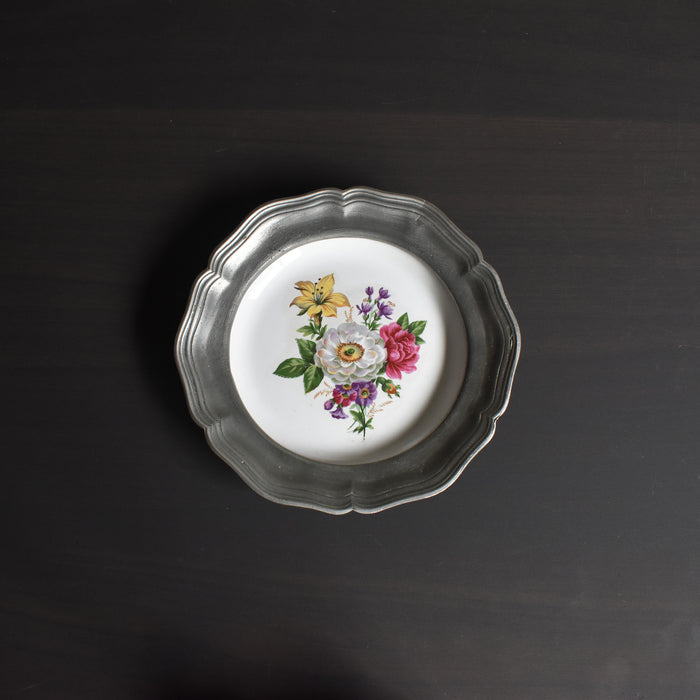 ヴィンテージピューター＆陶器 スモール絵皿