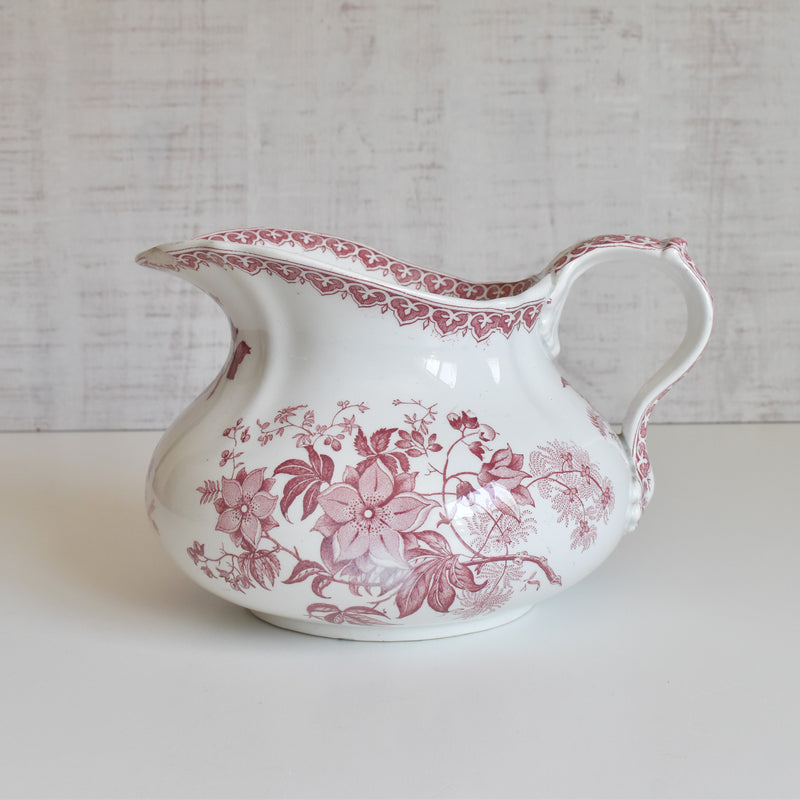 Antique Creil et Montereau Pitcher - Bouquets