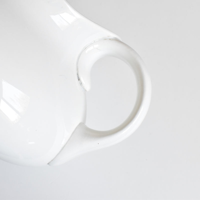 Antique Digoin & Sarreguemines White Pitcher