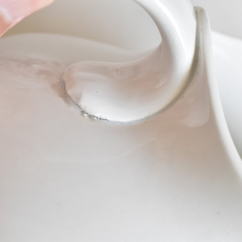 Antique Digoin & Sarreguemines White Pitcher