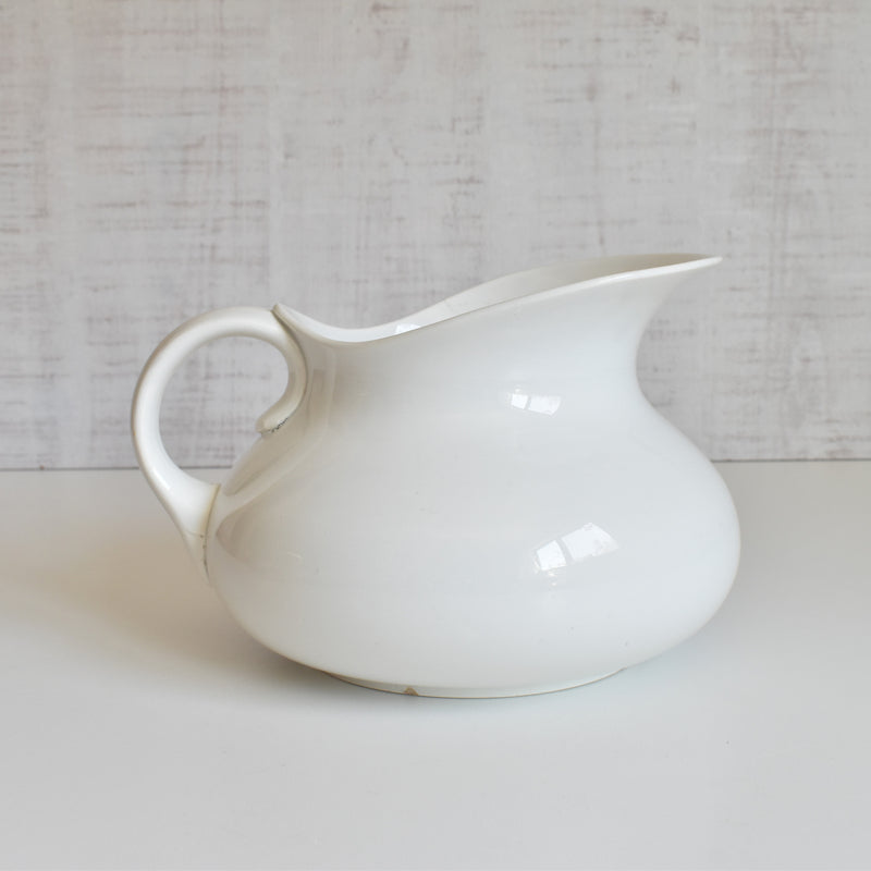 Antique Digoin & Sarreguemines White Pitcher