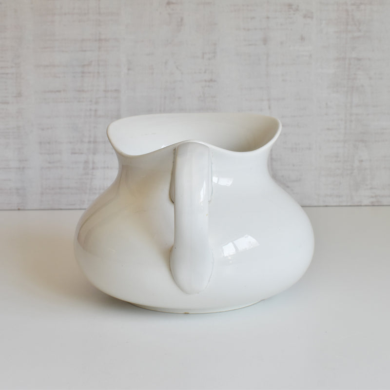 Antique Digoin & Sarreguemines White Pitcher