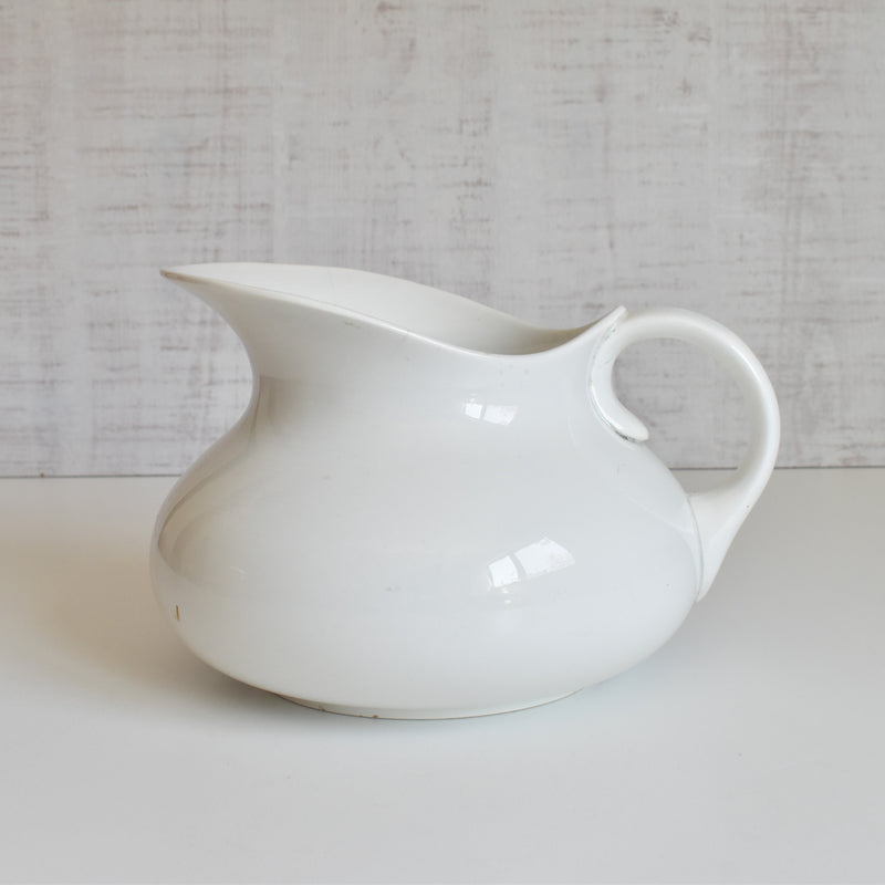 Antique Digoin & Sarreguemines White Pitcher