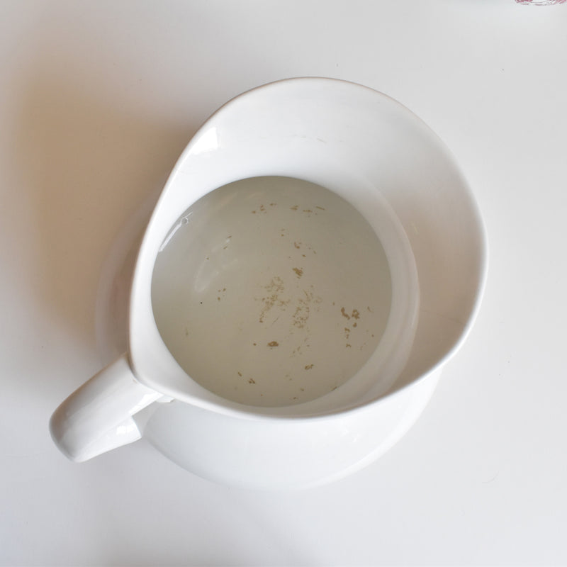 Antique Digoin & Sarreguemines White Pitcher