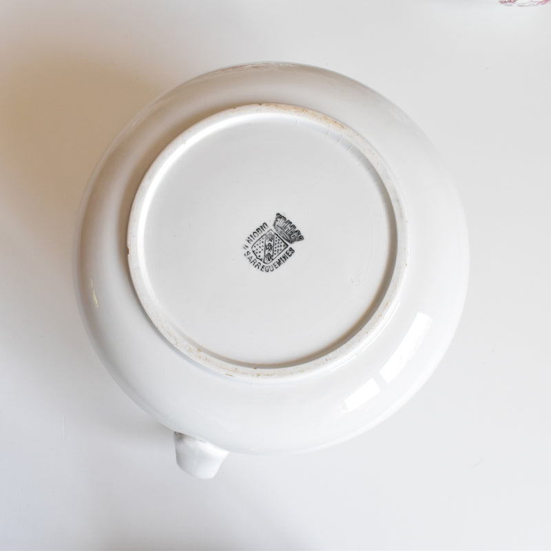 Antique Digoin & Sarreguemines White Pitcher