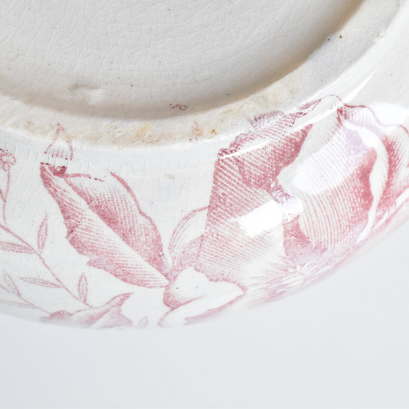 Antique pitcher FAÏENCERIE LYONNAISE Rose de Noël