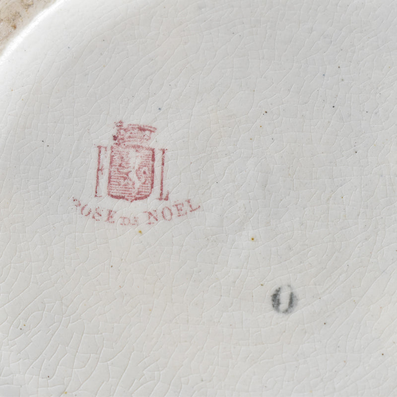 Antique pitcher FAÏENCERIE LYONNAISE Rose de Noël