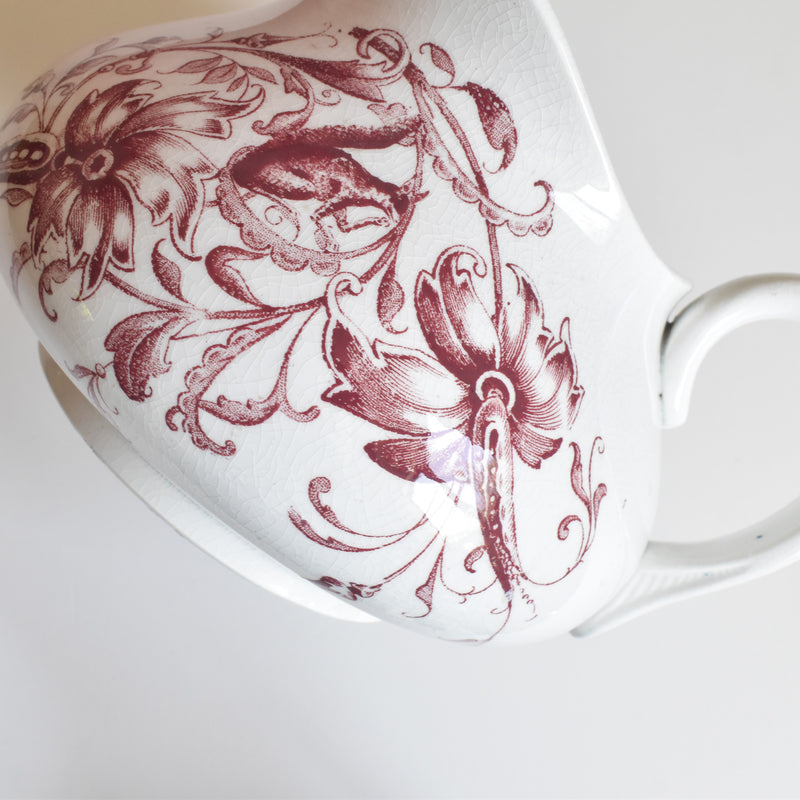 Antique Pitcher Red Flower