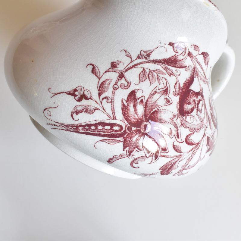 Antique Pitcher Red Flower