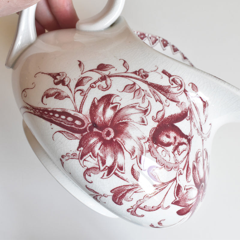 Antique Pitcher Red Flower
