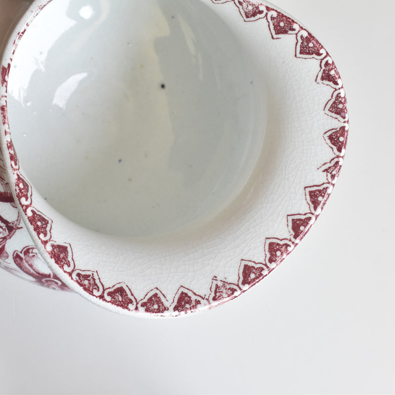 Antique Pitcher Red Flower