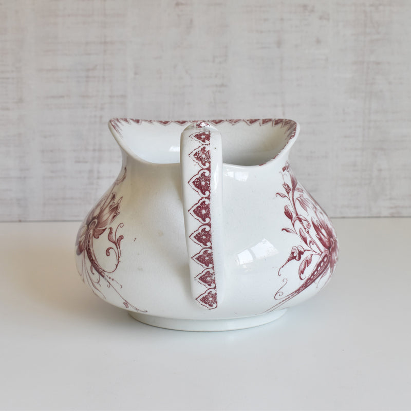 Antique Pitcher Red Flower