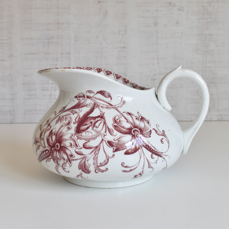 Antique Pitcher Red Flower