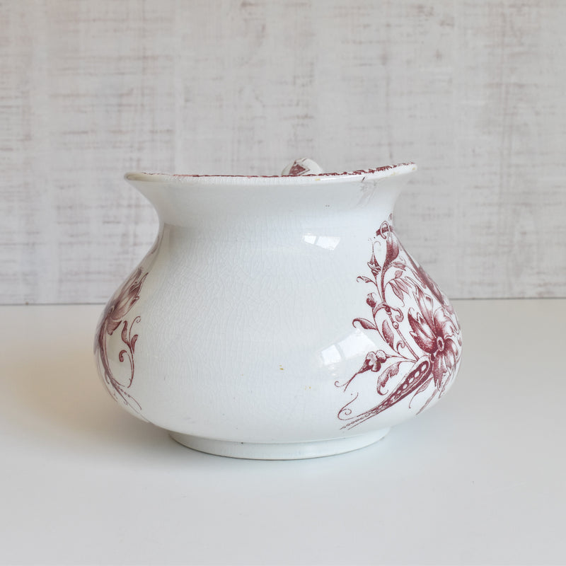 Antique Pitcher Red Flower
