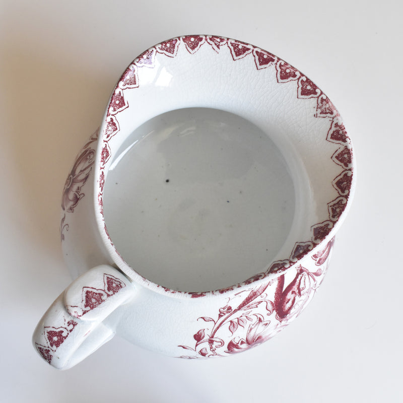 Antique Pitcher Red Flower
