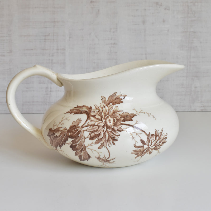 Antique Gien Pitcher, Fleurs Variées