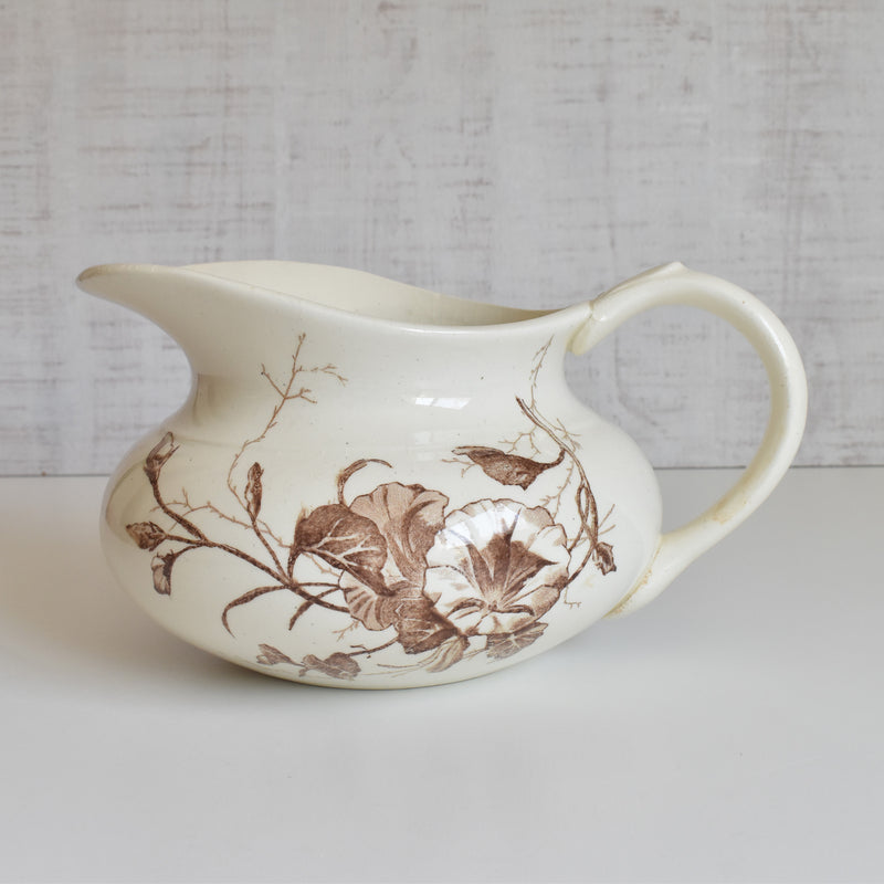 Antique Gien Pitcher, Fleurs Variées