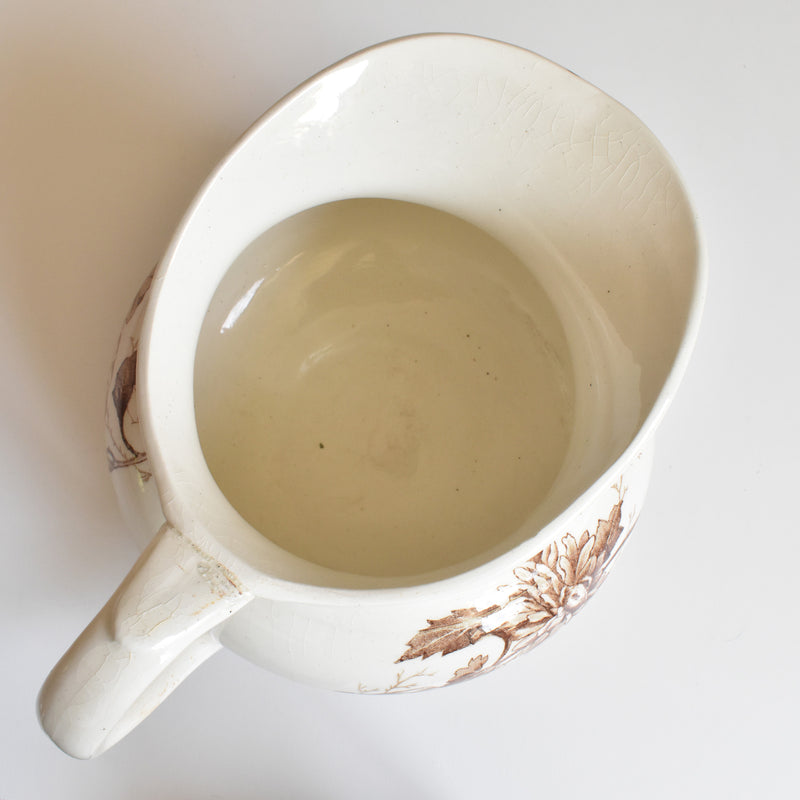 Antique Gien Pitcher, Fleurs Variées