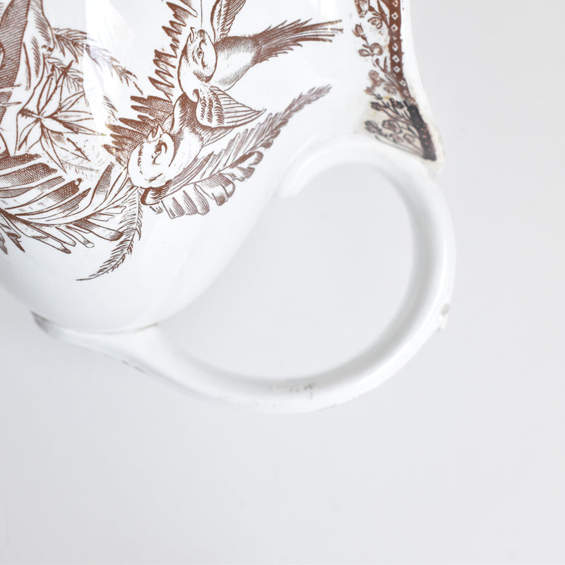 Antique Pitcher F.F Pecquessonne Roseaux