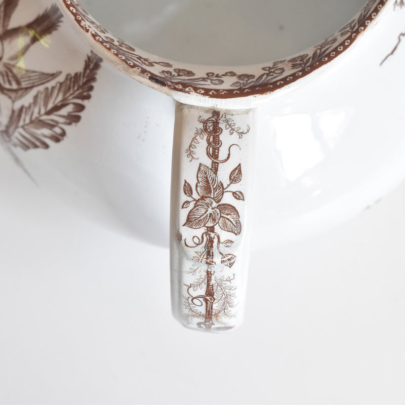 Antique Pitcher F.F Pecquessonne Roseaux
