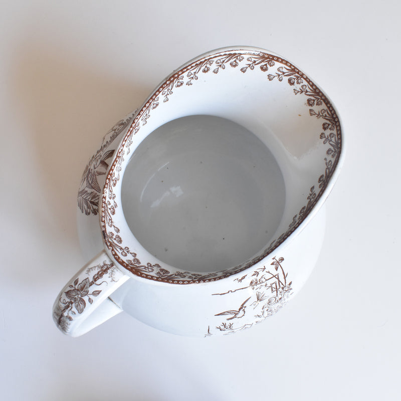 Antique Pitcher F.F Pecquessonne Roseaux