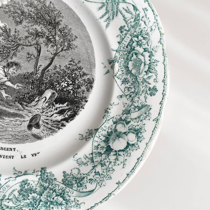 Antique Decorative Plate Creil et Montereau L.M&Cie Juillet (July)