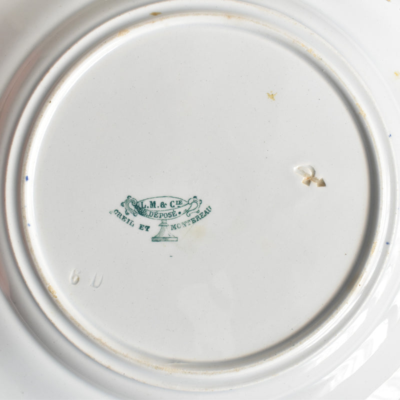 Antique Decorative Plate Creil et Montereau L.M&Cie Juillet (July)