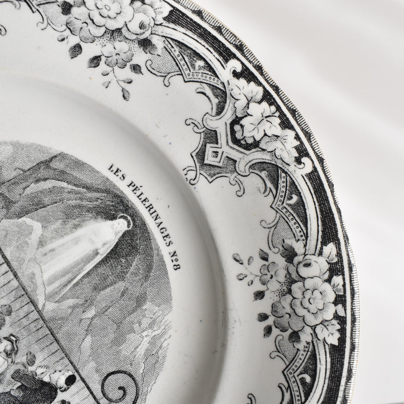 Antique Decorative Plate Creil et Montereau L.M&Cie / Pélerinages n°8