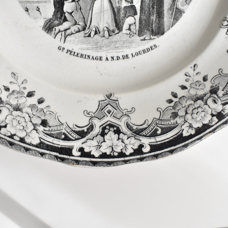 Antique Decorative Plate Creil et Montereau L.M&Cie / Pélerinages n°8
