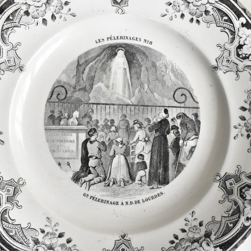 Antique Decorative Plate Creil et Montereau L.M&Cie / Pélerinages n°8