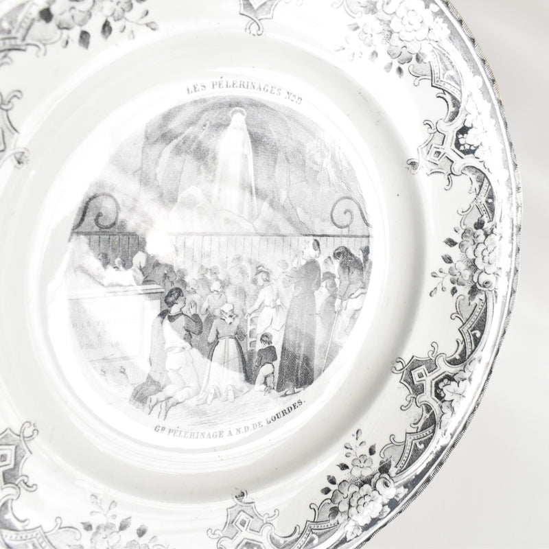 Antique Decorative Plate Creil et Montereau L.M&Cie / Pélerinages n°8