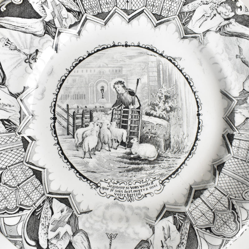 Antique Decorative Plate KG Luneville Seigneur
