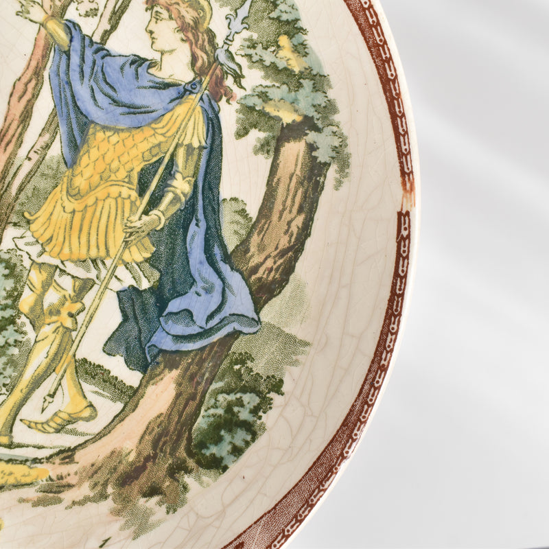 Antique Decorative Plate U&C Sarreguemines Jeanne in the Chesnn Woods