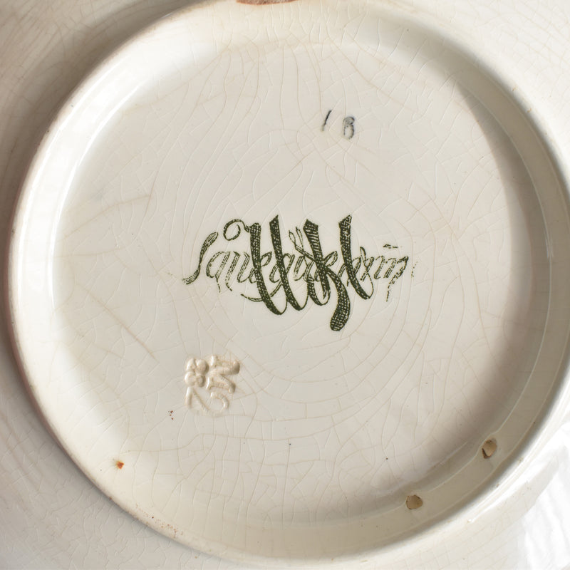 Antique Decorative Plate U&C Sarreguemines Jeanne in the Chesnn Woods