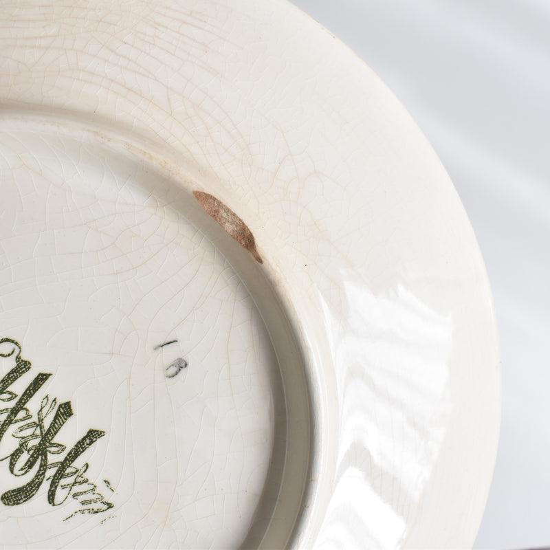 Antique Decorative Plate U&C Sarreguemines Jeanne in the Chesnn Woods
