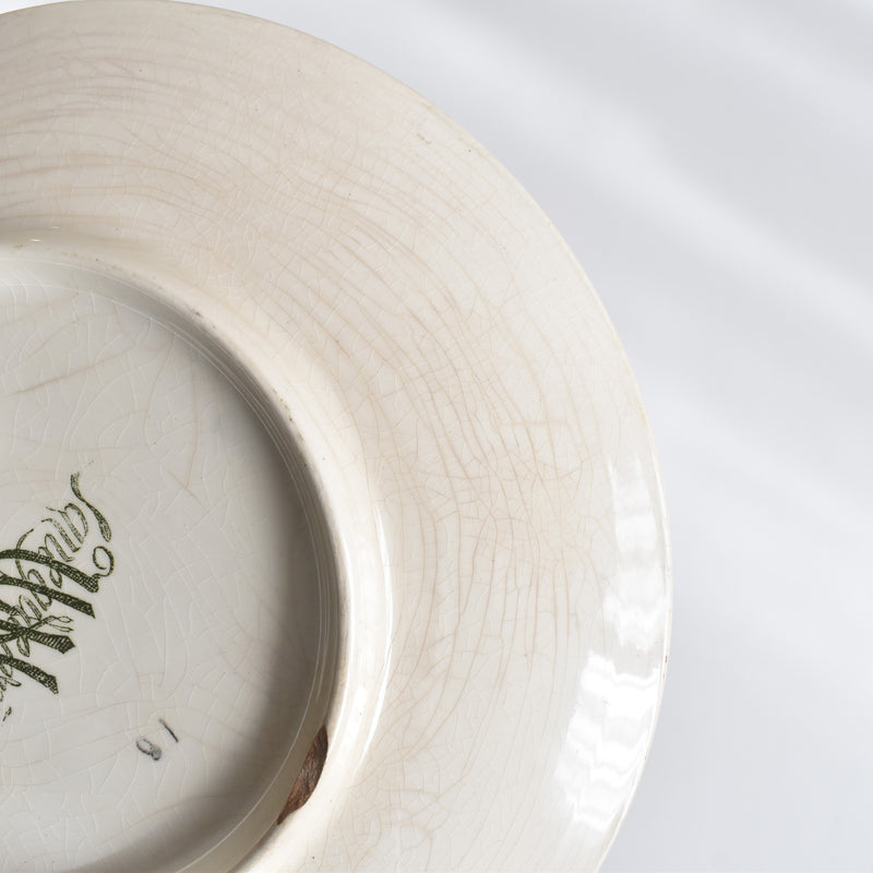 Antique Decorative Plate U&C Sarreguemines Jeanne in the Chesnn Woods