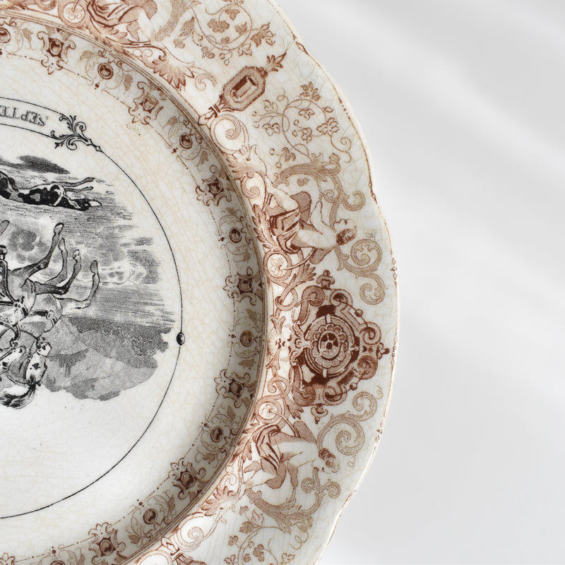 Antique Decorative Plate, U&C Sarreguemines, September