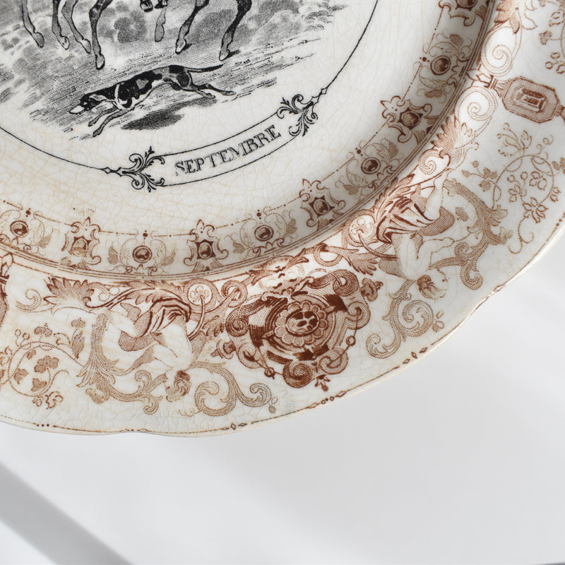 Antique Decorative Plate, U&C Sarreguemines, September